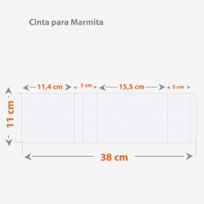 Cinta fechada p/ Marmita (11 x 38 cm) Personalizada