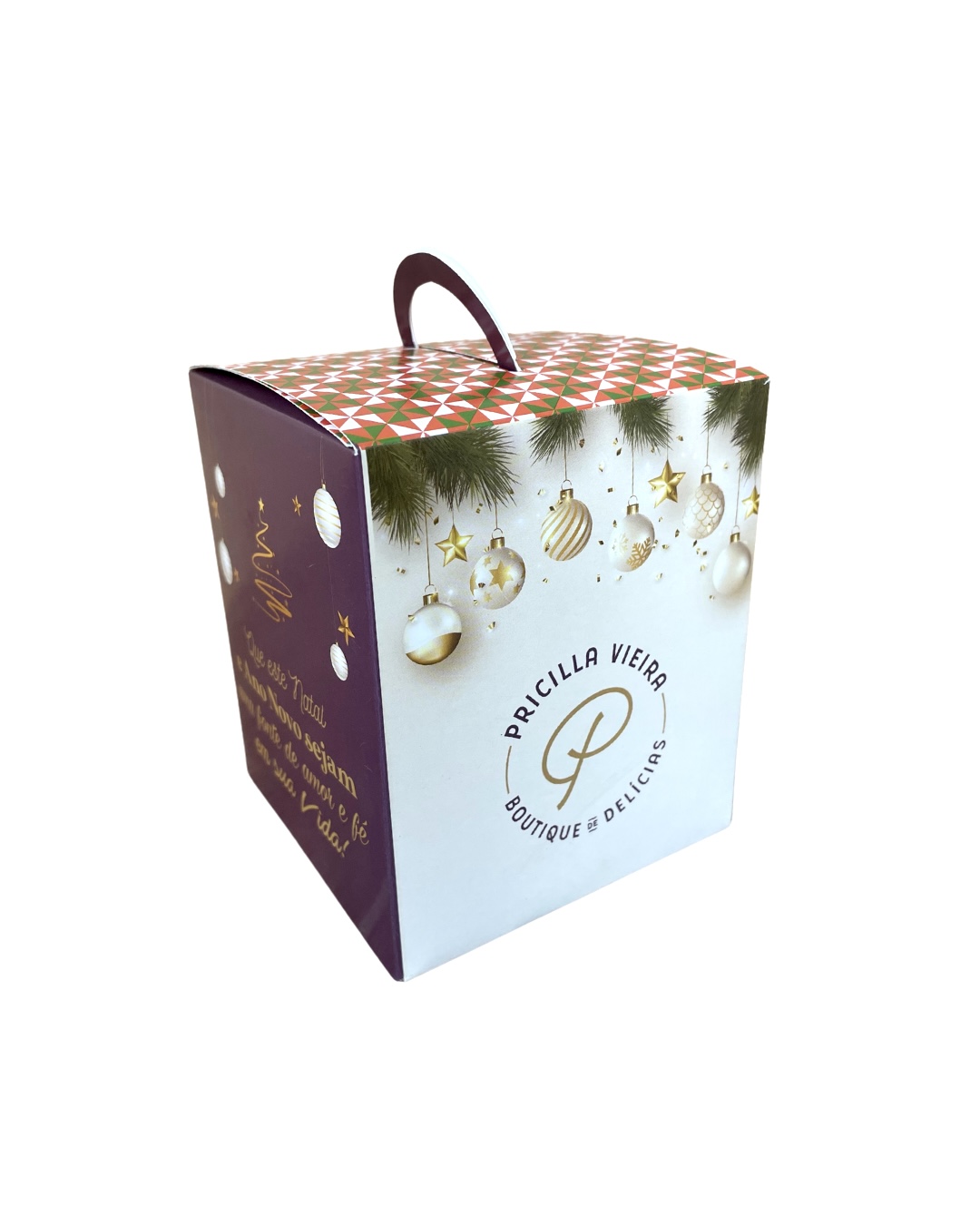 Embalagem para Mini Panetone (10 x 10 x 12 cm) Personalizada