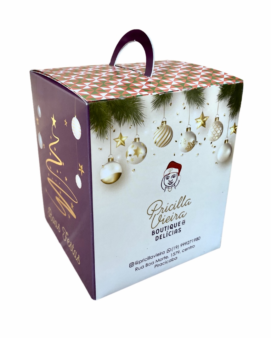 Embalagem para Mini Panetone (10 x 10 x 12 cm) Personalizada