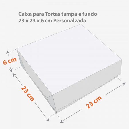 Embalagem para Torta (23 x 23 x 6 cm) Personalizada