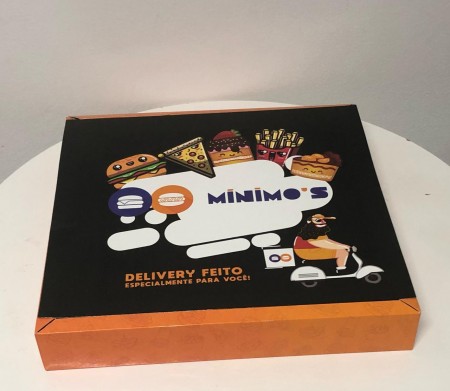 Embalagem para Delivery Plastificada (30 x 30 x 5 cm)c/ divisória e tampa removivel Personalizada