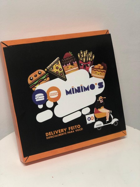 Embalagem para Delivery Plastificada (30 x 30 x 5 cm)c/ divisória e tampa removivel Personalizada