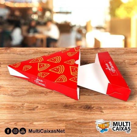 Embalagem Pizza Fatia Delivery (22 x 20 x 3,5 cm) Personalizada