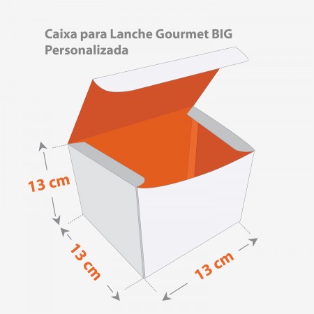Embalagem Para Lanche ( 13 x 13 x 13 cm) Personalizada