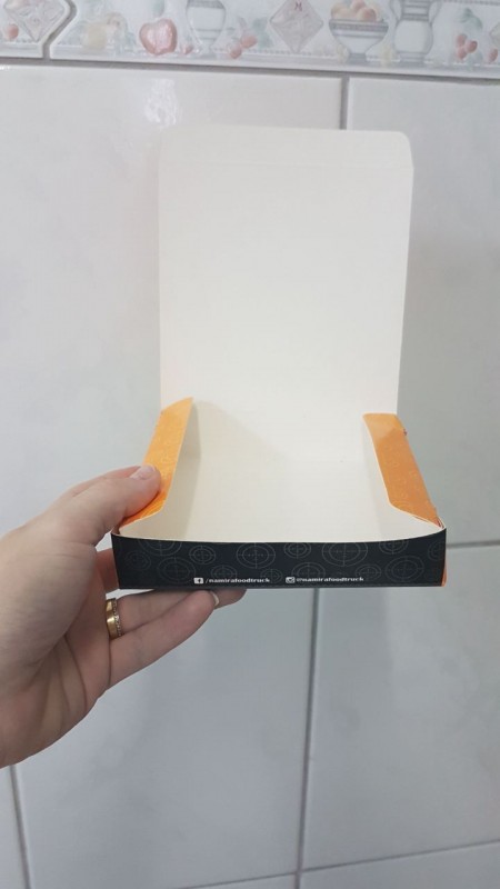 Embalagem p/ Beirute, batata Rosti, batata suiça (16 x 16,5 x 5 xm) Personalizada