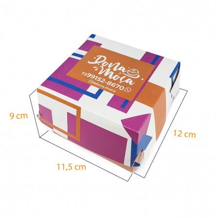 Embalagem Caixa para Lanche tipo Mc (12 x 11,5 x 9 cm) Personalizada