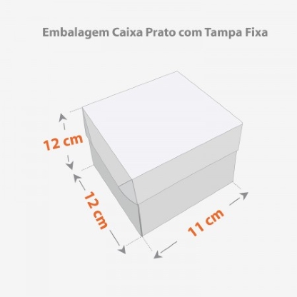 Embalagem Lanche Prato com Tampa Fixa (11 x 12 x 12 cm) Personalizada