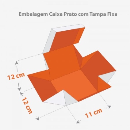 Embalagem Lanche Prato com Tampa Fixa (11 x 12 x 12 cm) Personalizada