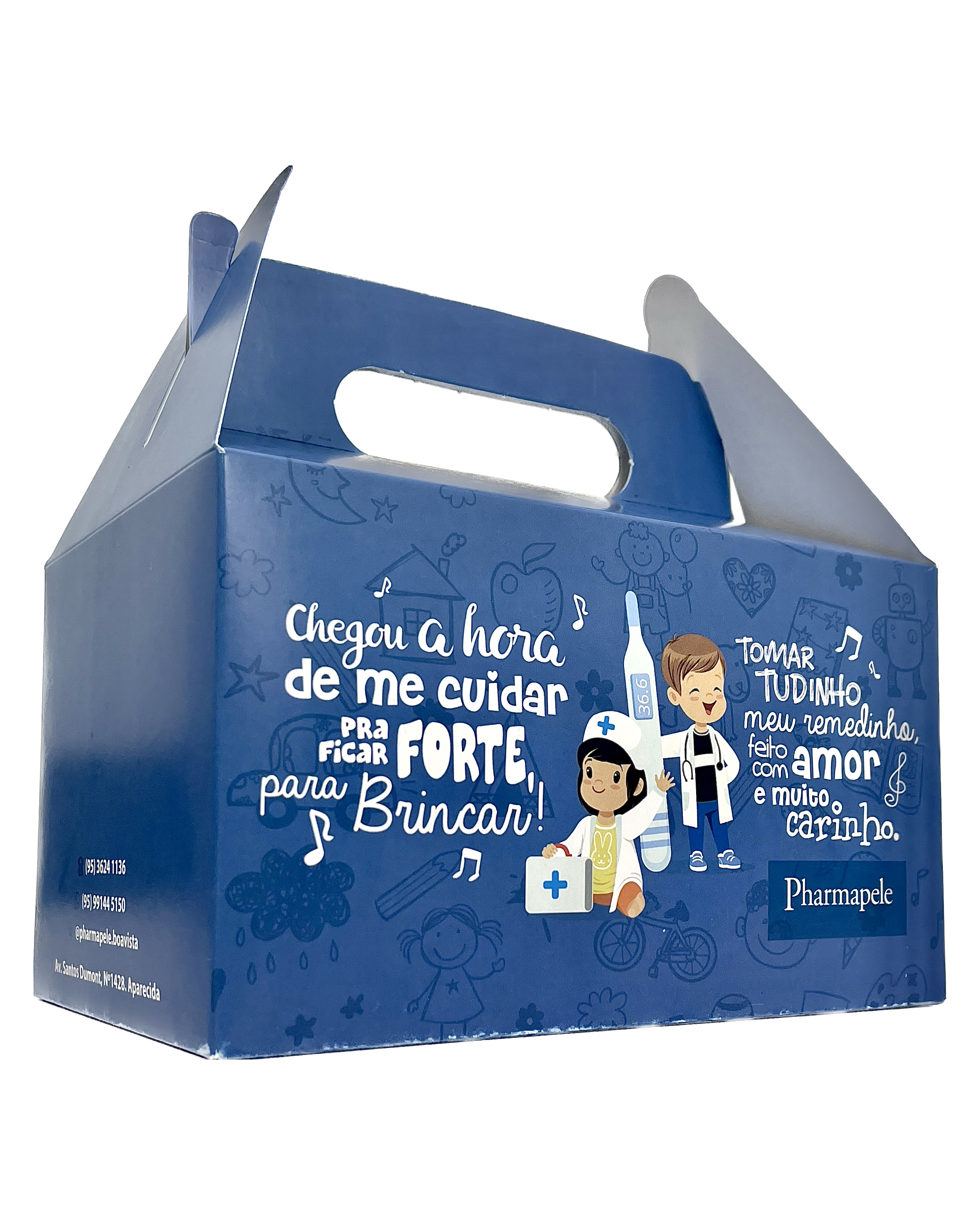 Kit Lanche - Embalagem maleta p/ Lanche Multiuso (16,5 x 11 x 9,5 cm) c/ Alça Personalizada