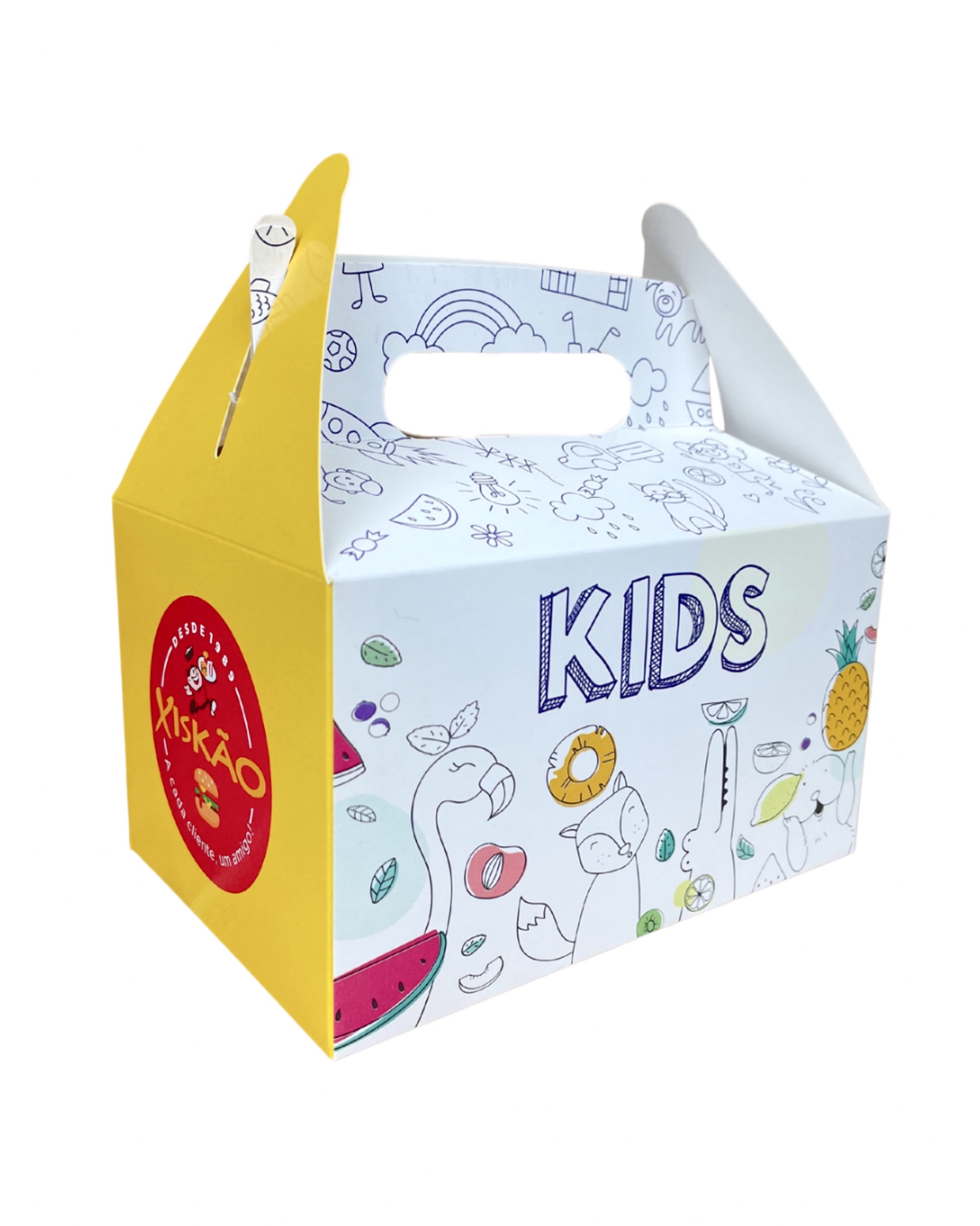 Kit Lanche - Embalagem maleta p/ Lanche Multiuso (16,5 x 11 x 9,5 cm) c/ Alça Personalizada