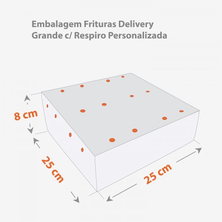 Embalagem Delivery Frituras (25 x 25 x 8 cm) Personalizada