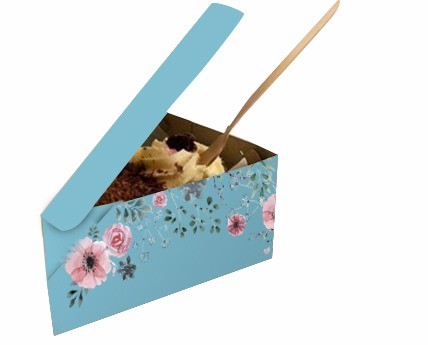 Embalagem Bolo Fatia s/ Berço (17 x 10 x 12 cm) Personalizada