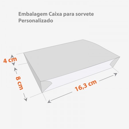 Embalagem para sorvete (16,3 x 8 x 4 cm) Laminação intena e externa Personalizado