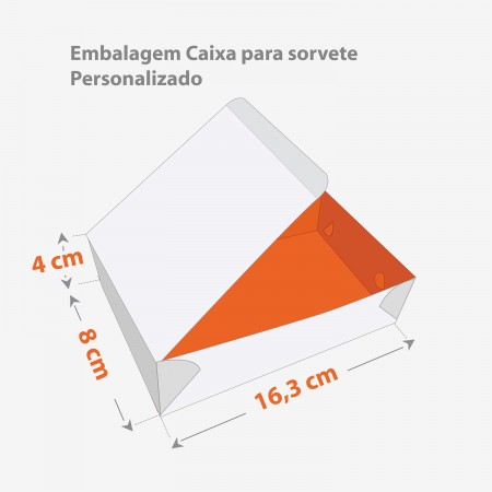 Embalagem para sorvete (16,3 x 8 x 4 cm) Laminação intena e externa Personalizado