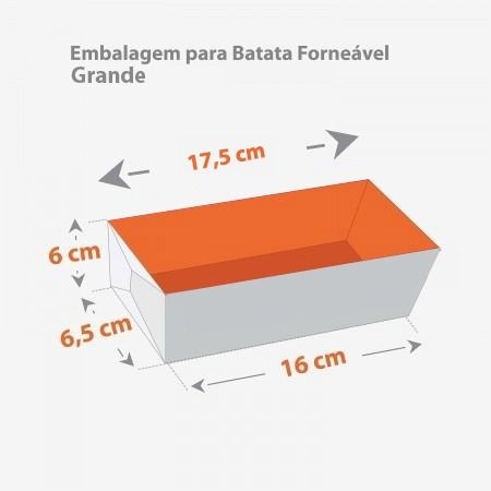 Embalagem para Batata Assada Recheada Forneável Personalizada