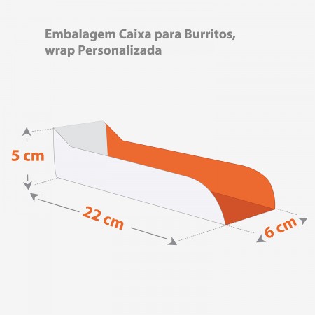 Embalagem Caixa para Burritos, wrap Personalizada