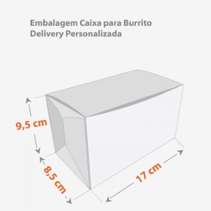 Embalagem Caixa para Burrito Delivery Personalizada