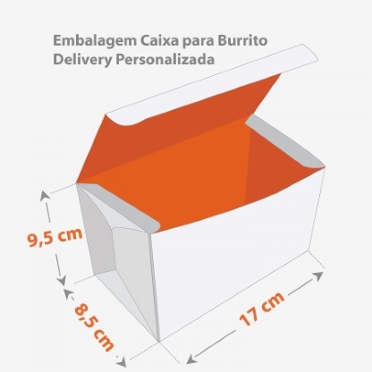 Embalagem Caixa para Burrito Delivery Personalizada