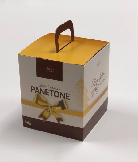 Caixa para Panetone e Chocotone 500g c/ alça Personalizado