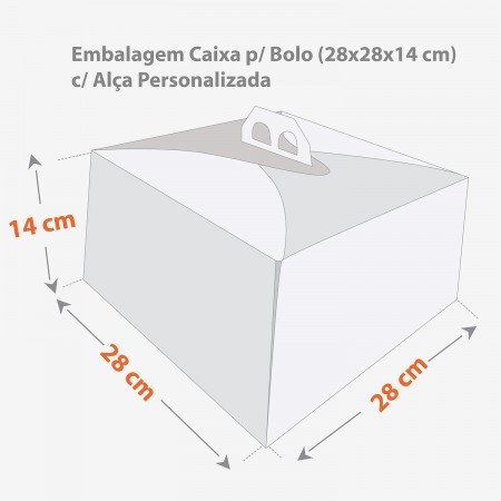 Embalagem Transporte de Bolo (28 x 28 x 14 cm) Personalizada