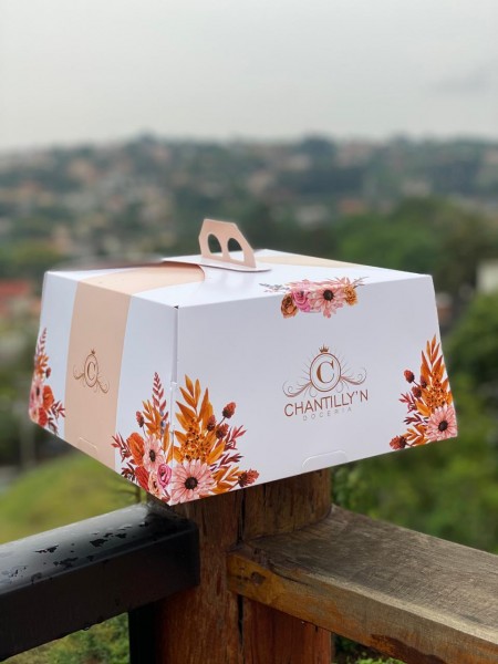 Embalagem Transporte de Bolo (28 x 28 x 14 cm) Personalizada