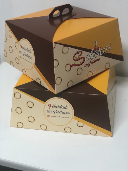 Embalagem Transporte de Bolo (28 x 28 x 14 cm) Personalizada