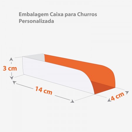 Embalagem Base para Churros (14 x 4 x 3 cm) Personalizada