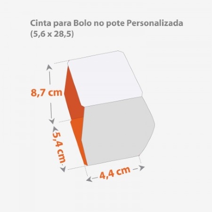 Cinta p/ Doces, Bolo no Pote (5,6 x 28,5cm ) Personalizada