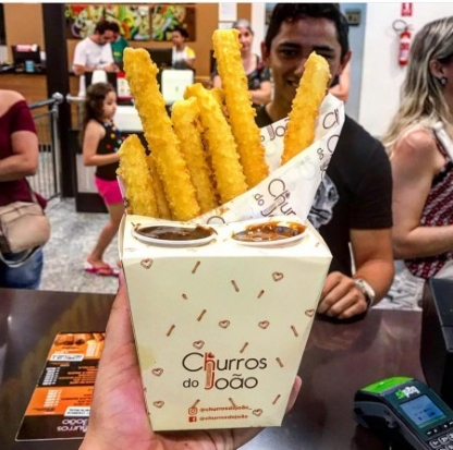 Embalagem para Churros Espanhol c/ 2 Porta Molho (8 x 11,5 x 12 cm) Personalizada