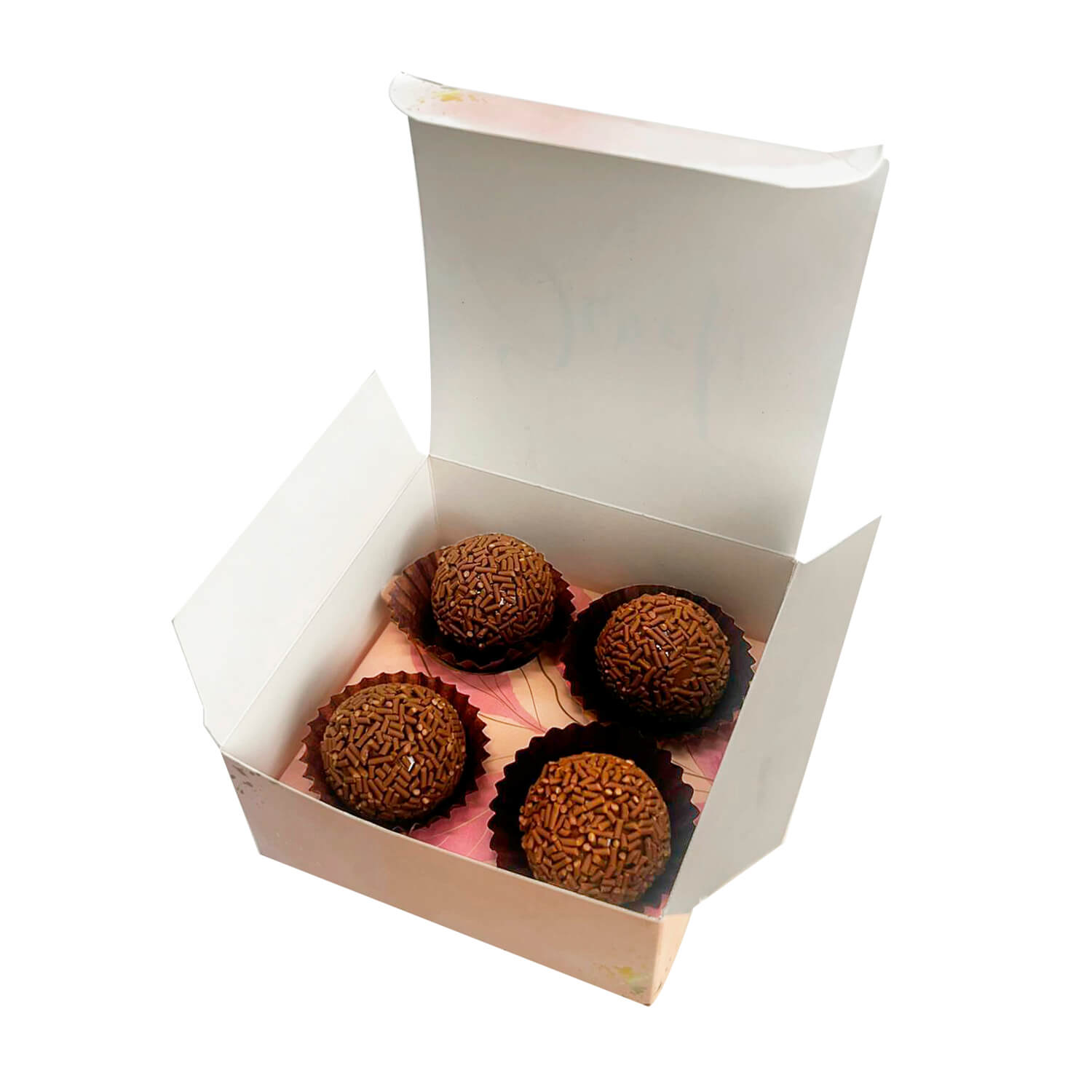 Embalagem para 04 Brigadeiros (9 x 9 x 4 cm) Personalizada