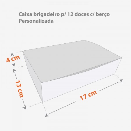Embalagem para 12 Brigadeiros (17 x 13 x 4 cm) Personalizada