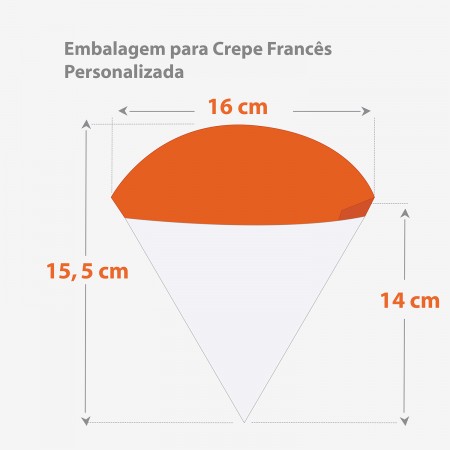 Embalagem Cone para Crepe (16 x 15,5 cm) Personalizada