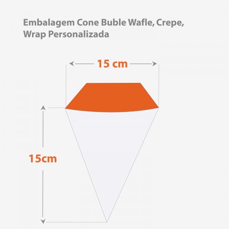 Embalagem Cone para Crepe (15 x 15 cm) Personalizada