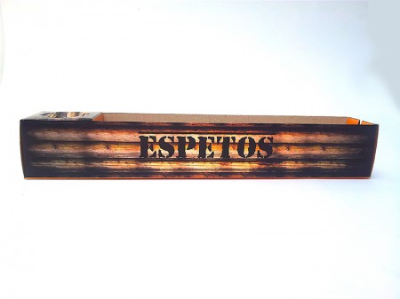Caixa p/ Espetinho 24,5 cm c/ base molho Personalizada