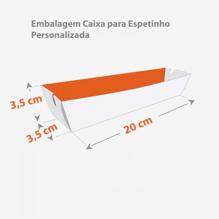 Embalagem Caixa para Espetinho (20 x 3,5 x 3,5 cm) Personalizada