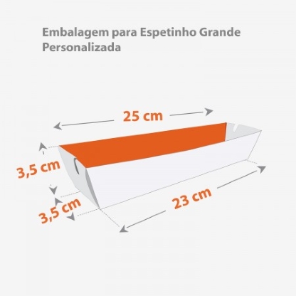 Embalagem para Espetinho Grande ( 25 x 3,5 x 3,5 cm) Personalizada