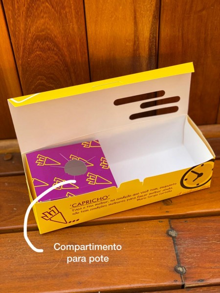 Embalagem para Churros c/ 02 Porta Molho (25 x 9 x ,6,5 cm) Personalizado