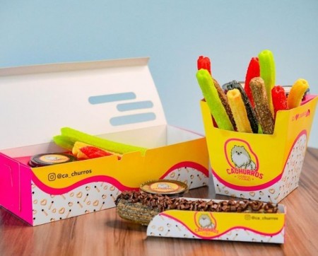 Embalagem para Churros c/ 02 Porta Molho (25 x 9 x ,6,5 cm) Personalizado