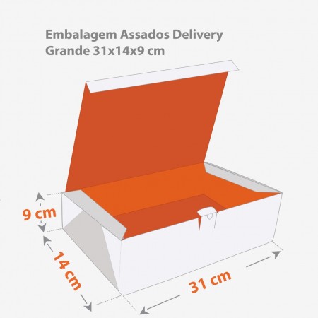Embalagem Assados Antivazamento Grande (31 x 14 x 9 cm) Personalizada