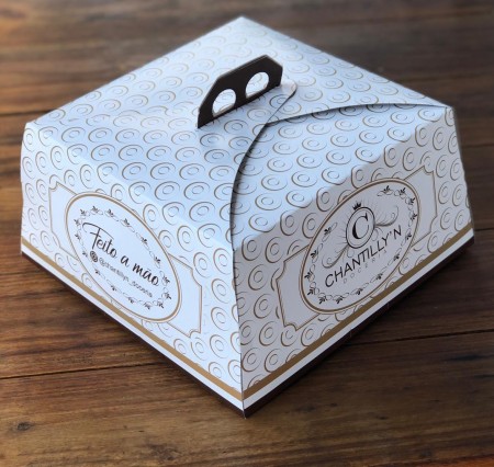 Embalagem Transporte de Bolo (31,5 x 31,5 x 13,5 cm) Personalizada