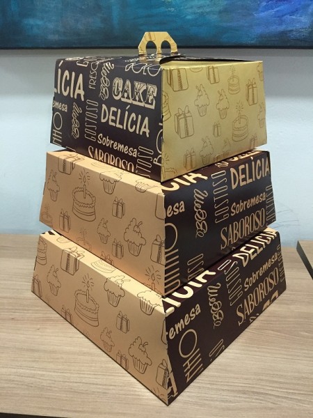 Embalagem Transporte de Bolo (31,5 x 31,5 x 13,5 cm) Personalizada