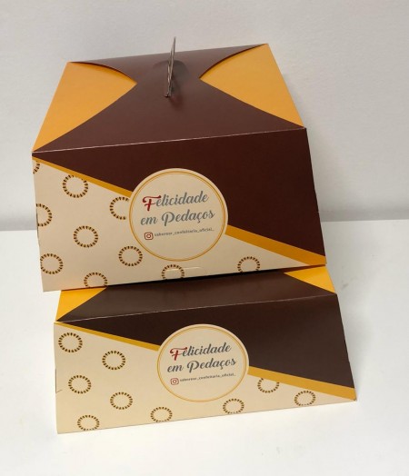 Embalagem Transporte de Bolo (31,5 x 31,5 x 13,5 cm) Personalizada
