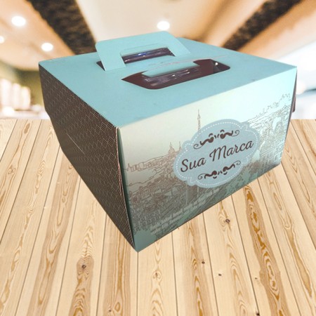 Embalagem Empastada Transporte de Bolo (24 x 24 x 14,5 cm) Personalizada