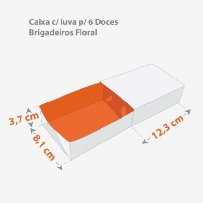 Embalagem Gaveta para 06 Brigadeiros (12,3 x 8,1 x 3,7 cm) Personalizado