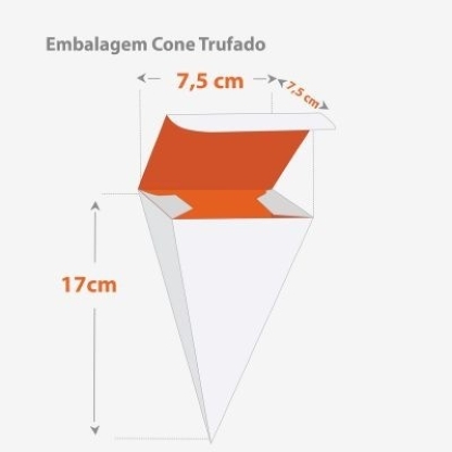 Embalagem para Cone Trufado (7,5 x 17 cm) Personalizada