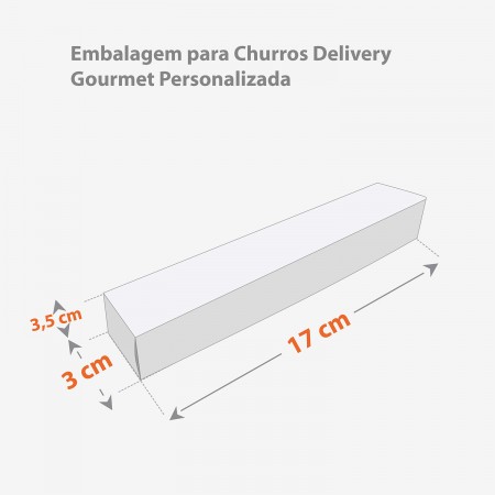 Embalagem para Churros Delivery Gourmet (17 x 3 x 3,5cm) Personalizada