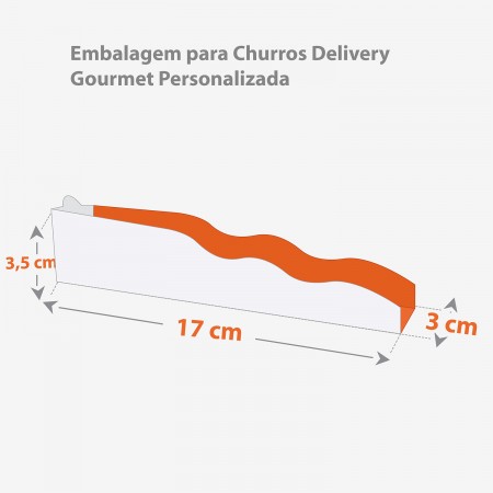 Embalagem para Churros Delivery Gourmet (17 x 3 x 3,5cm) Personalizada