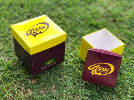 Embalagem Caixa para Açai, Sorvete Grande (9 x 9 x 9 cm) Personalizada