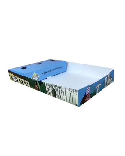 Embalagem Bandeja com Porta Molho c/ base p/ 3 molhos (25 x 14 x 4 cm) Personalizada