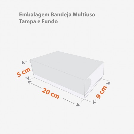 Embalagem tampa e fundo tipo bandeja Multiuso com tampa (20 x 9 x 5cm) Personalizada